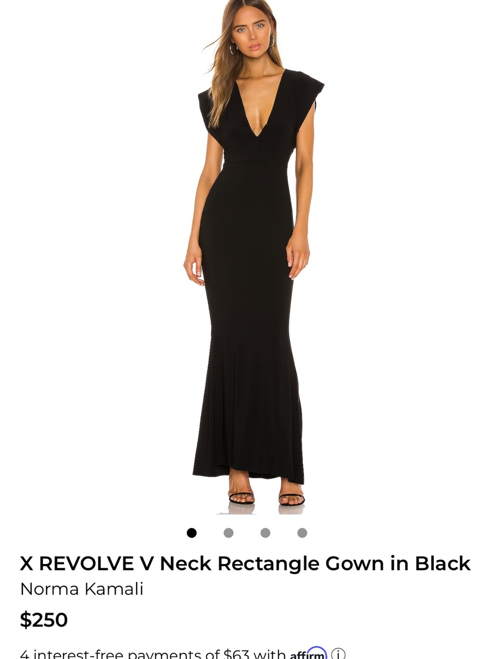 Norma Kamali Black V-Neck Maxi Gown